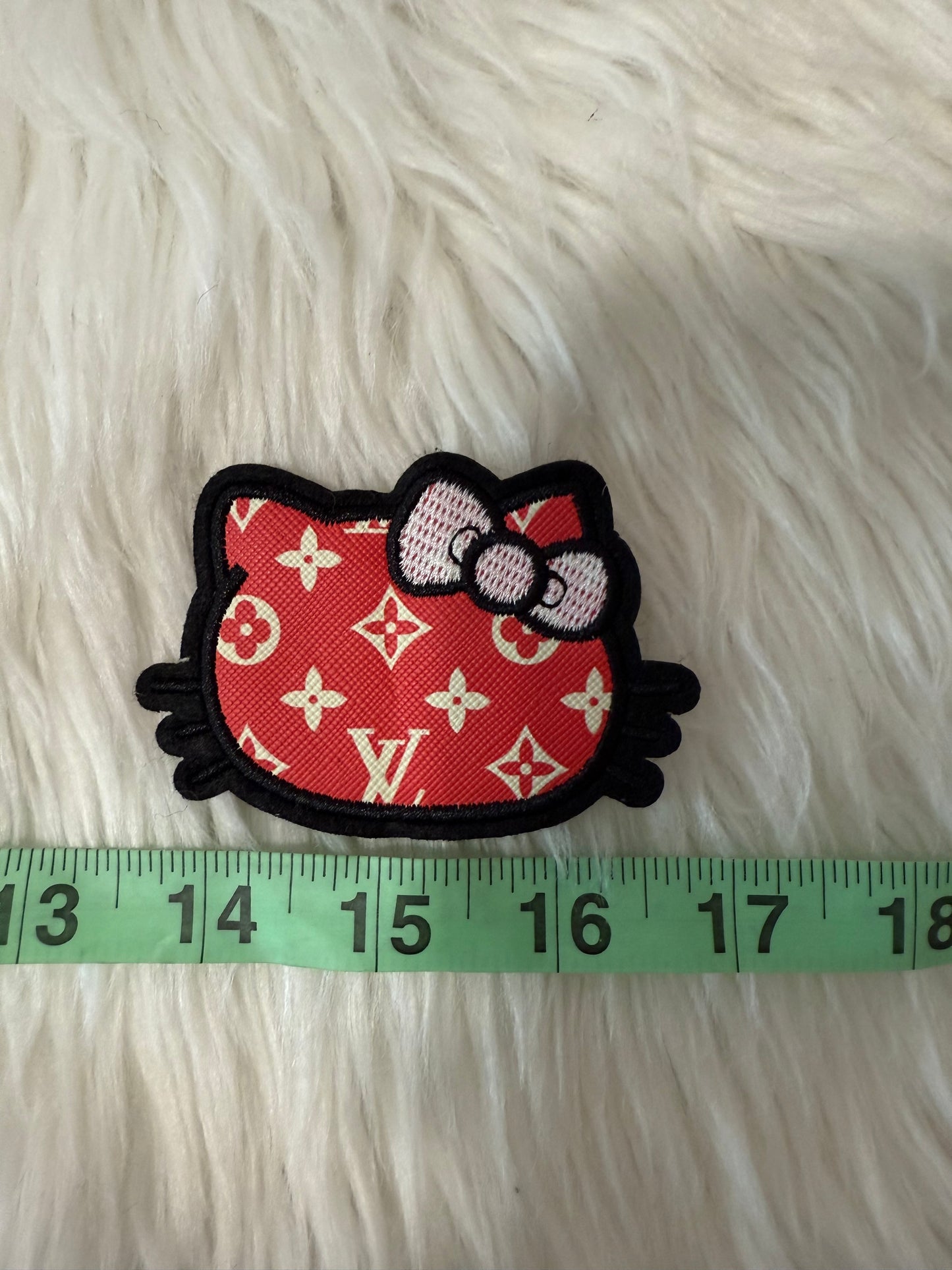 Red Hello Kitty Faux leather iron on patch