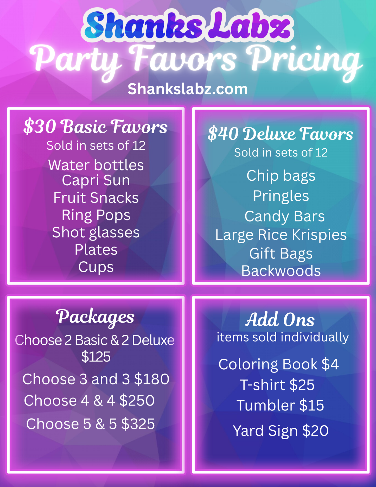 Custom Party Favors