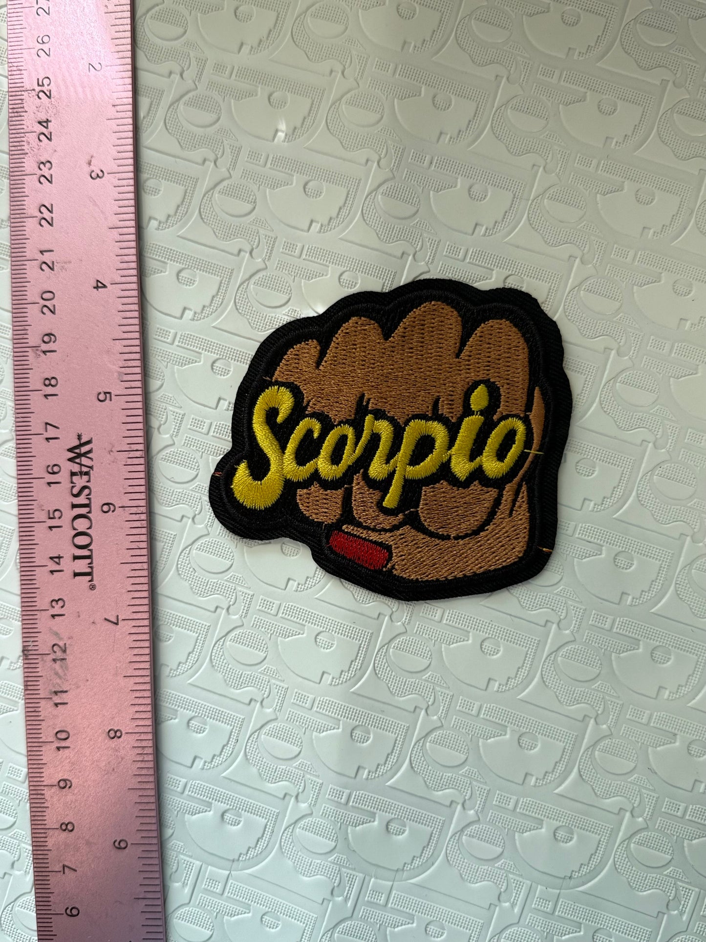 Fist sign iron on patch