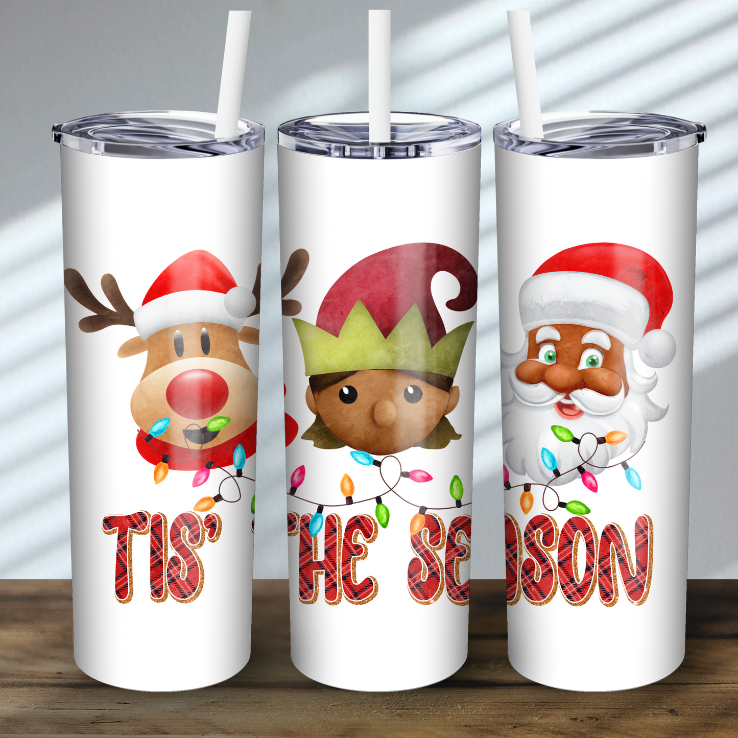 Tis The Season/Melanin Santa Stainless Steel Tumbler