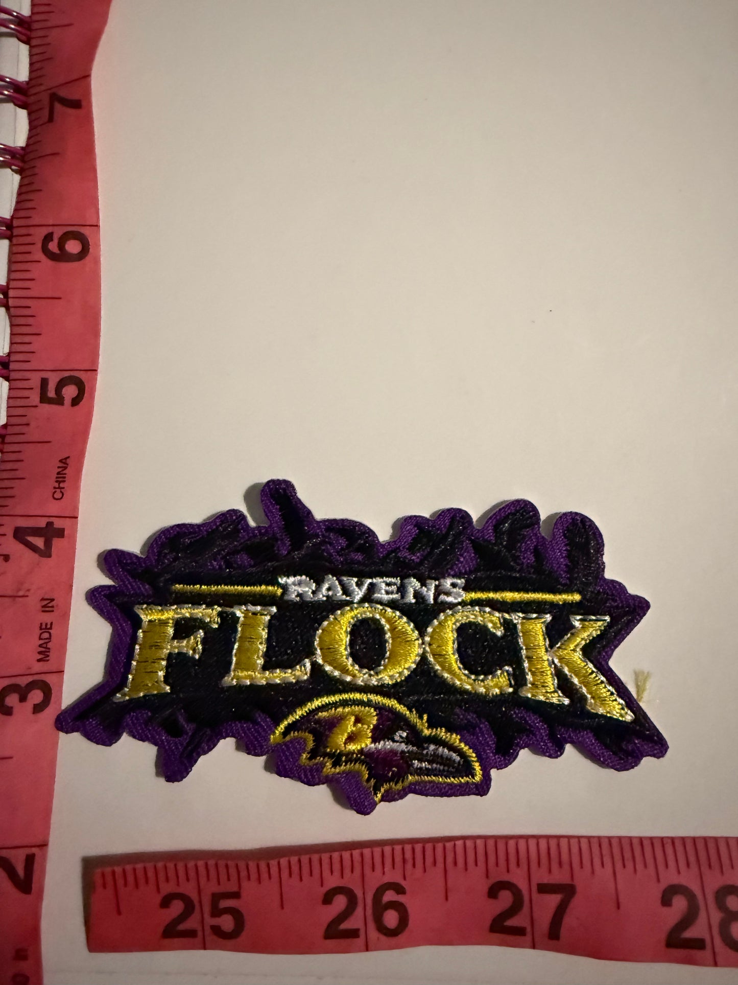 Ravens Flock iron on patch