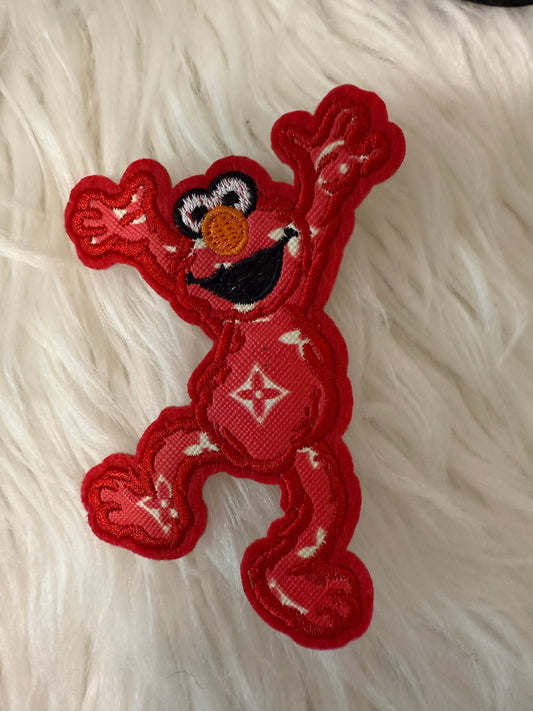 Red LV Elmo faux leather Iron On Patch