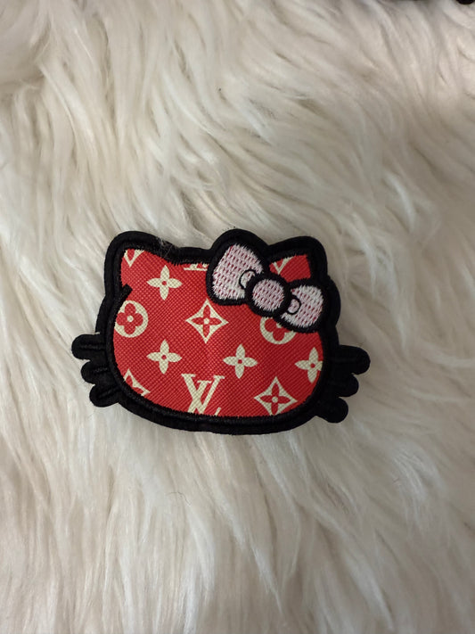 Red Hello Kitty Faux leather iron on patch