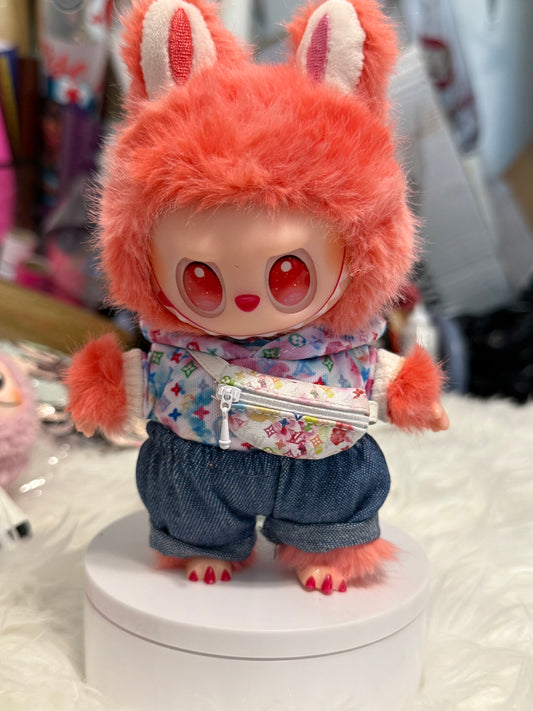 LABUBU WITH WHITE LV OUTFIT