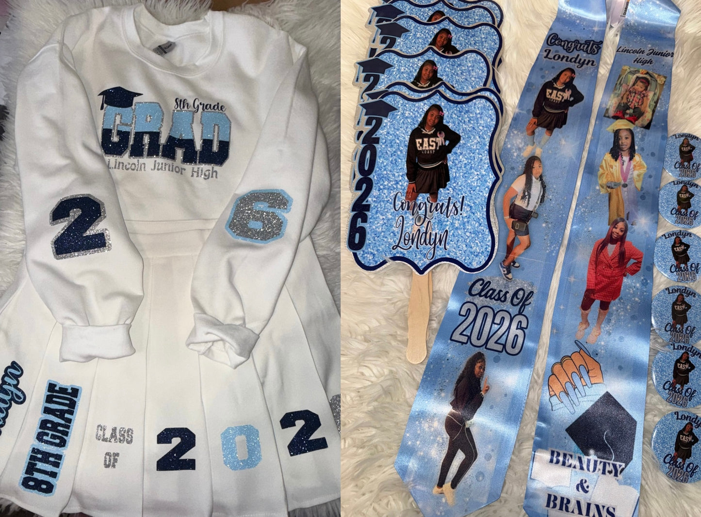 Graduation Skirt Set and Stole Bundle