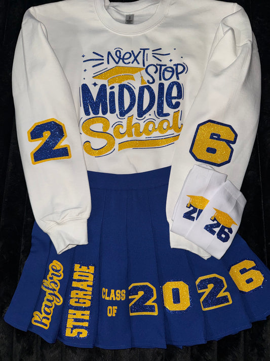 Graduation skirt set for middle school