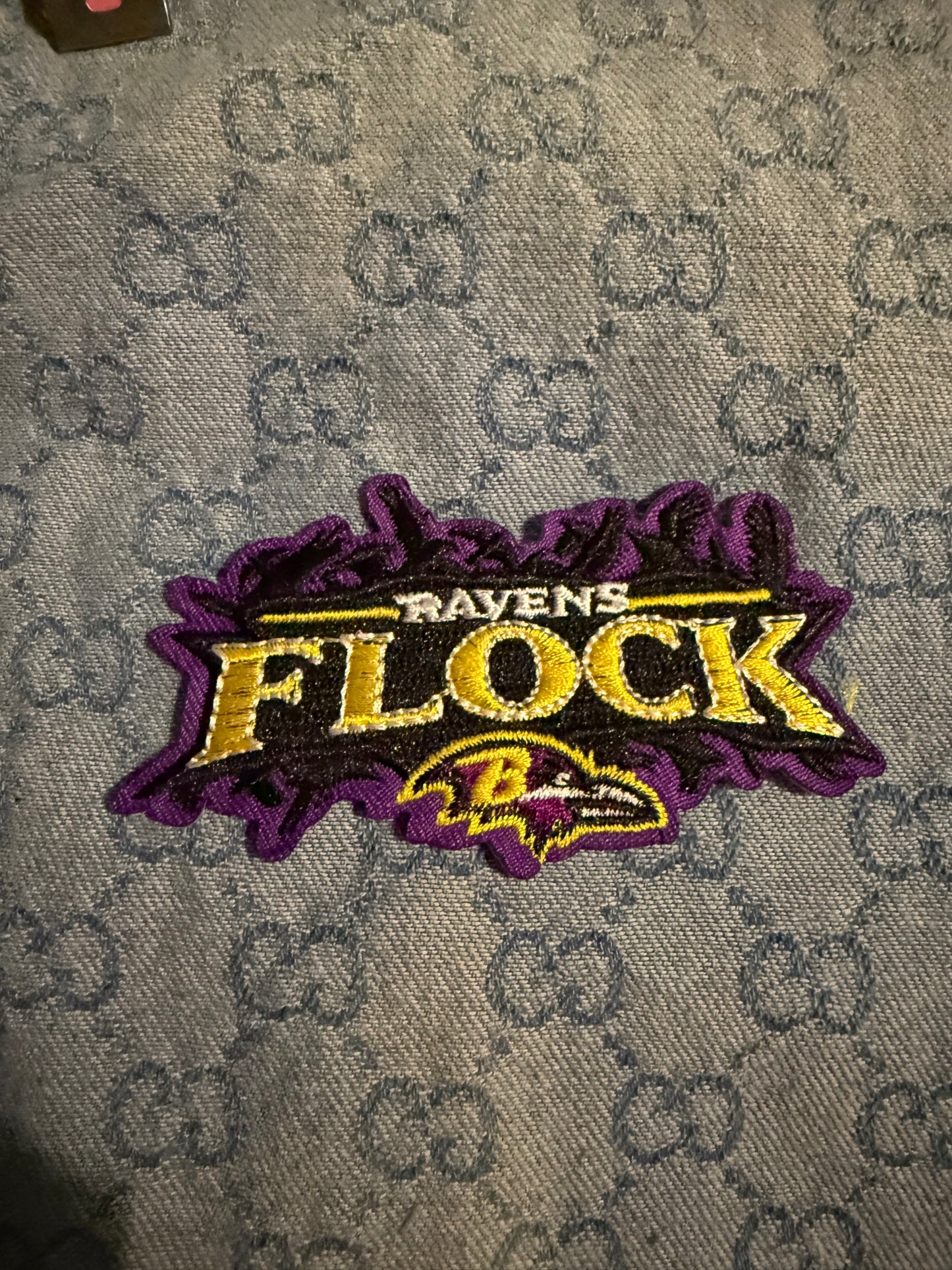 Ravens Flock iron on patch