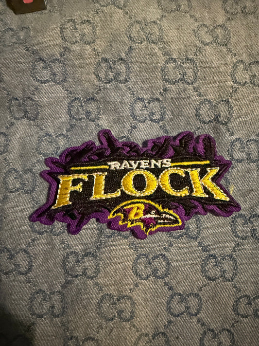 Ravens Flock iron on patch