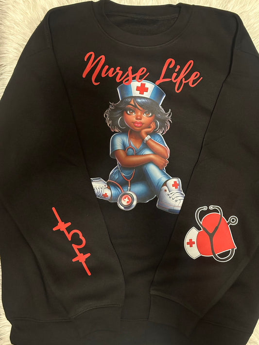 Nurse Life Black Sweatshirt