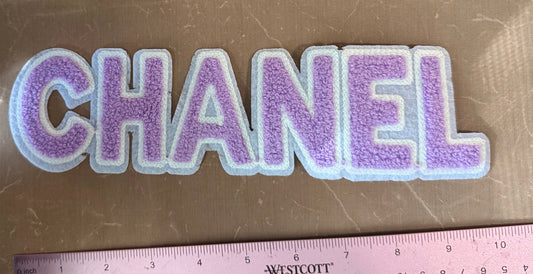 Chanel purple fluffy iron on patch