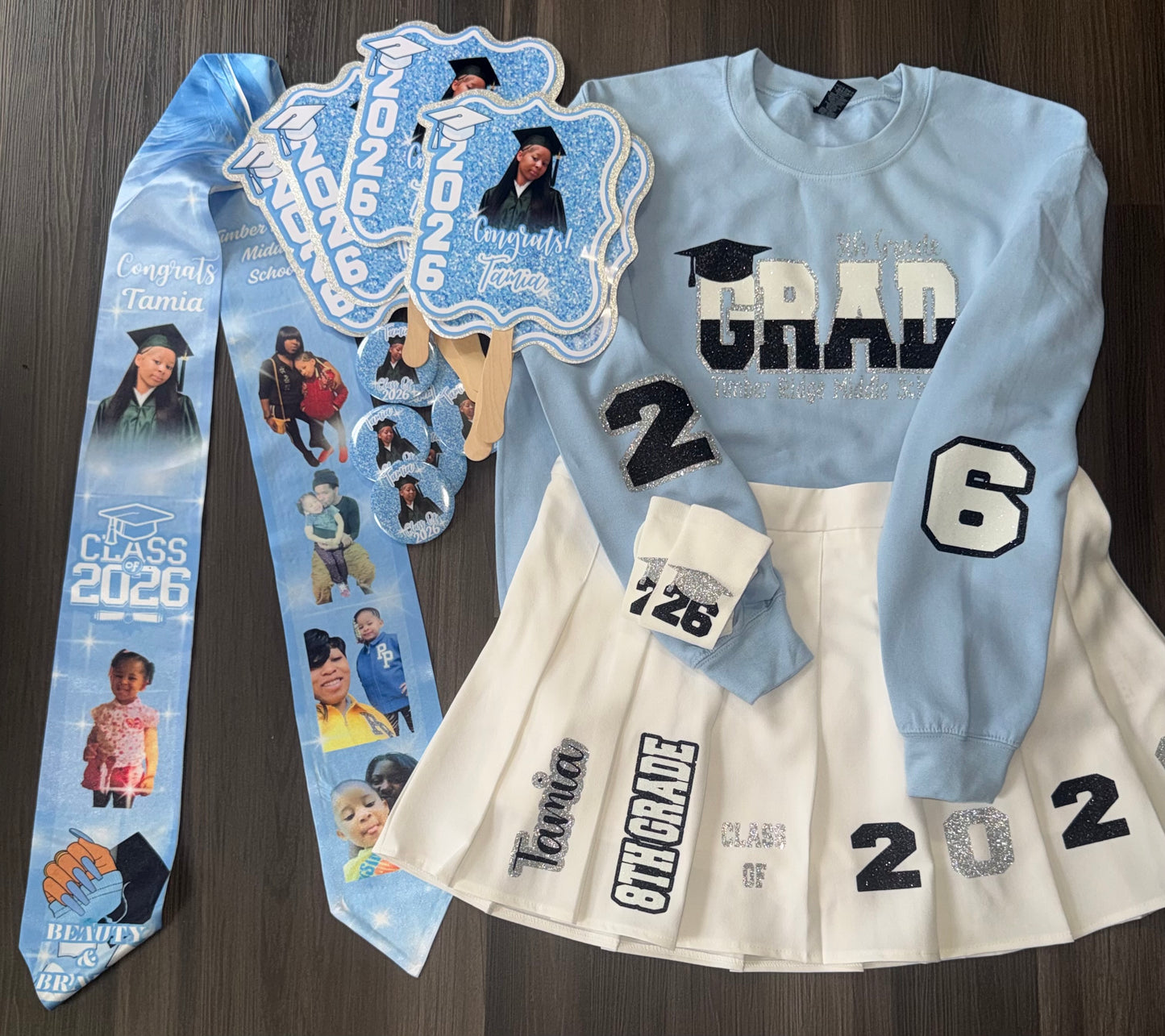 Graduation Skirt Set and Stole Bundle
