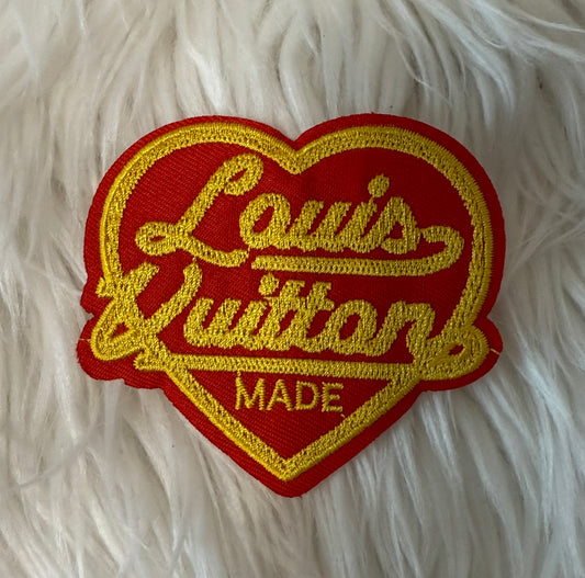 LV RED AND YELLOW IRON ON PATCH
