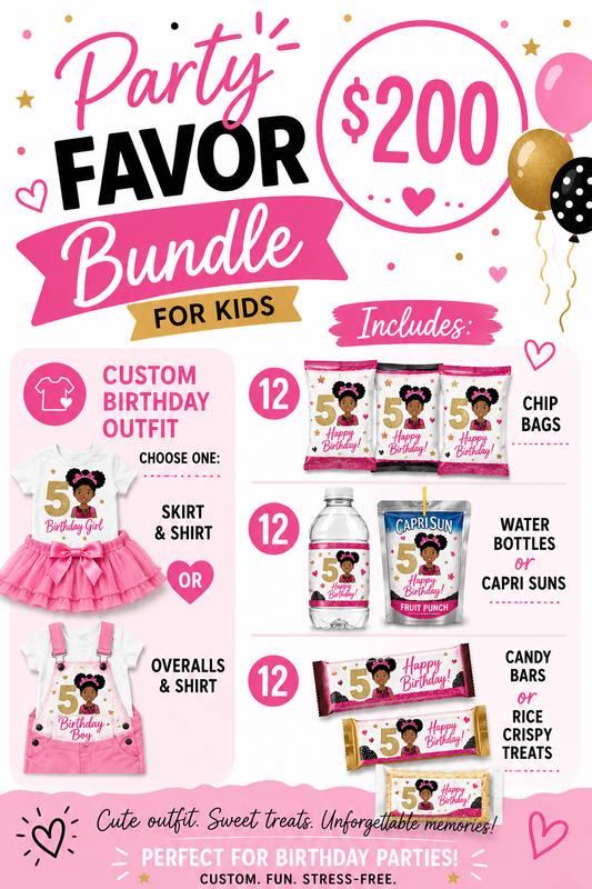 Custom Kids Outfit & Party Favor Bundle
